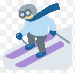 Person Bouncing Ball Emoji Clipart - Skier