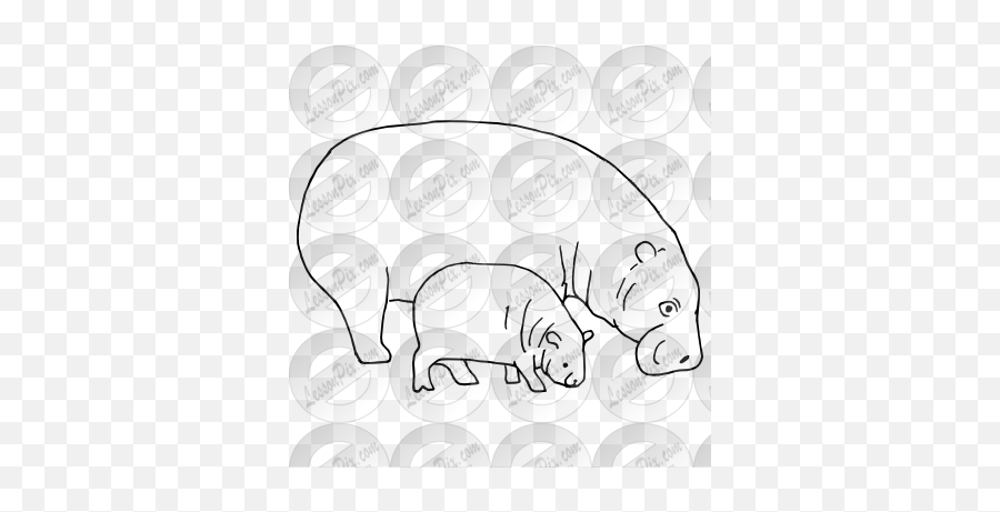 Drawing Hippopotamus Hipo Transparent - Cartoon Emoji,Boobie Emoji
