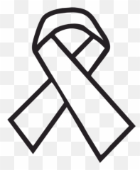 Breast Cancer Ribbon Ribbons - Black And White Emoji