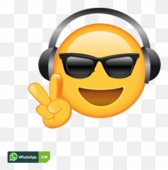Download Emoticon Smiley Peace Emojis Laughter Emoji Hq Png - Cooler Smiley,Emoji With Glasses