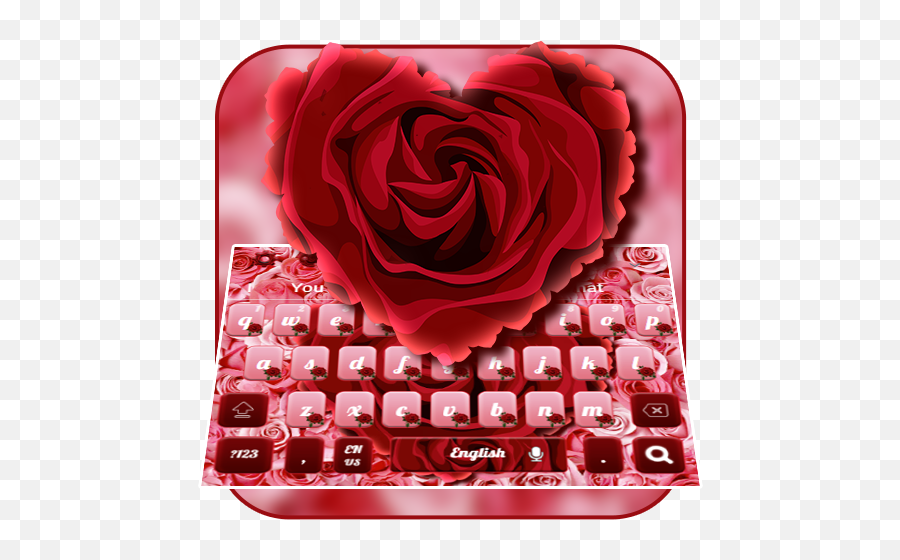 Red Rose Heart Keyboard - Hybrid Tea Rose Emoji,Rose Emojis