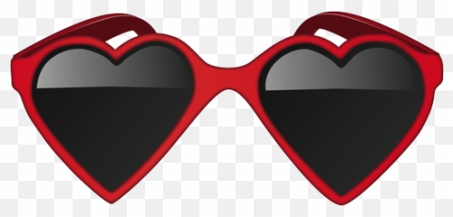 Emoji - Occhiali A Cuore Rossi,Dark Sunglasses Emoji