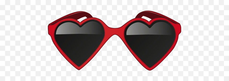 Emoji - Occhiali A Cuore Rossi,Dark Sunglasses Emoji