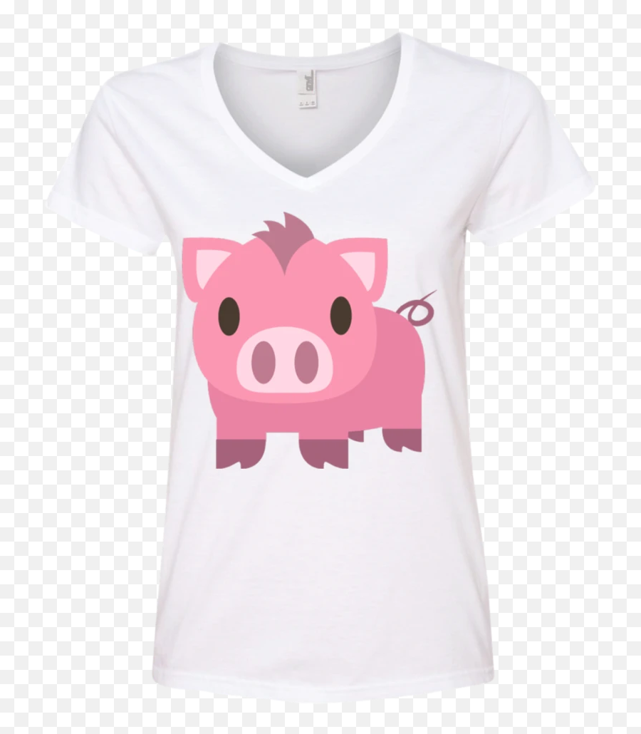 Pig Emoji Ladies V - Pig Emoji Funny,Pig Emoji