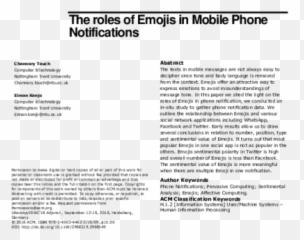 The Roles Of Emojis In Mobile Phone Notifications - Document