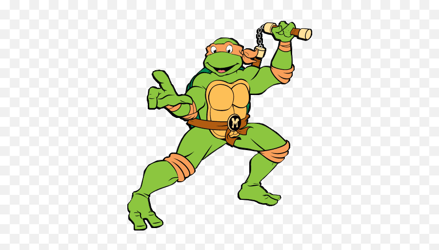 Michelangelo Ninja Turtle Clipart - Ninja Turtles Michelangelo Cartoon Emoji,Ninja Turtles Emoji