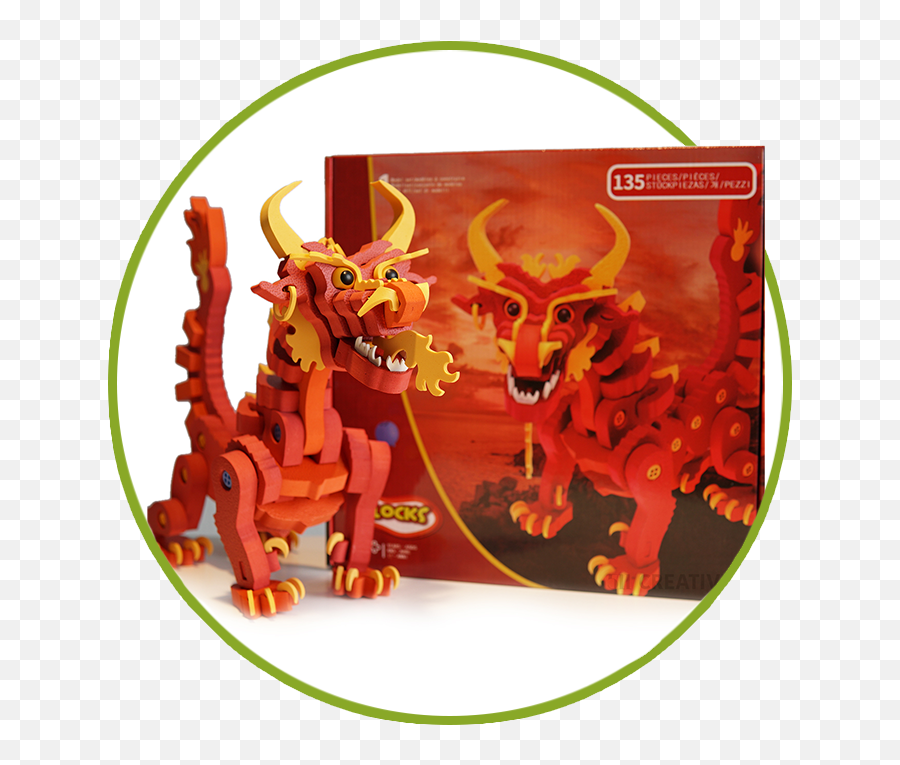 Trending 3d Foam Puzzle Creatures Plug Play And Connect - Animal Figure Emoji,Red Dragon Emoji