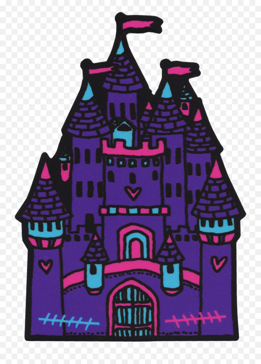 Illustrated Stickers - 90s Neon Princess Castle Drawing Emoji,Castle Book Emoji