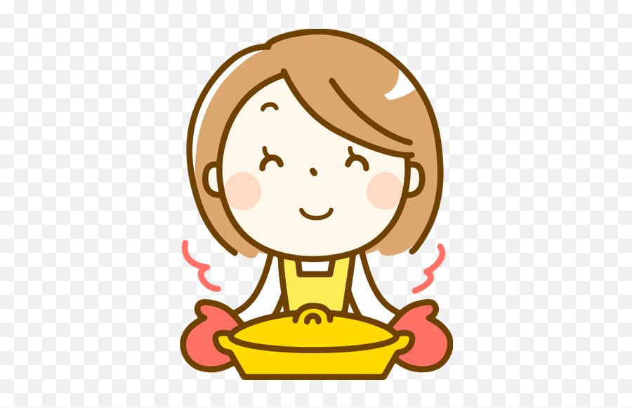 Lady With Hot Dinner Dish - Kid Saying Ok Emoji,Frying Pan Emoji