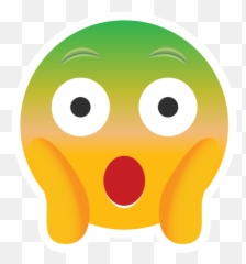 Phone Emoji Sticker Surprised Green In The Face - Astonished Emoji,Phone Emoji