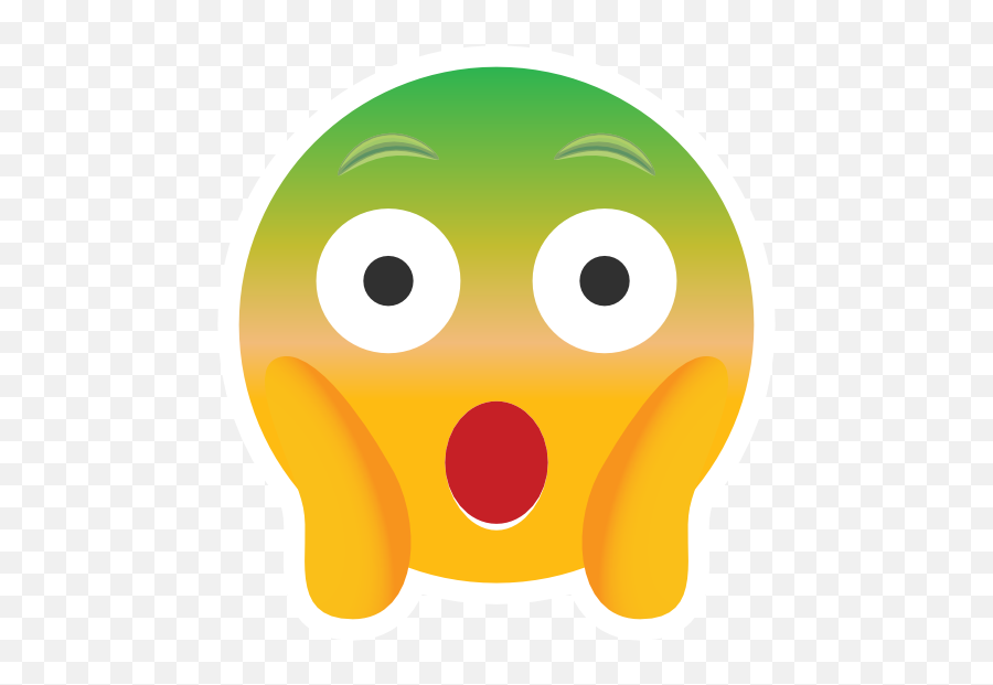 Phone Emoji Sticker Surprised Green In The Face - Astonished Emoji,Phone Emoji