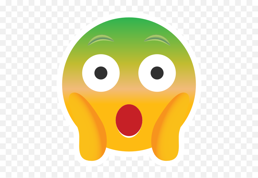 Phone Emoji Sticker Surprised Green In The Face Astonished Emoji 