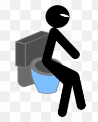 Toilet Man Sitting Bathroom Privacy - Clip Art Wc Emoji