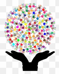 Tree Of Hands Vector Clipart Image - Holding Up Art Emoji