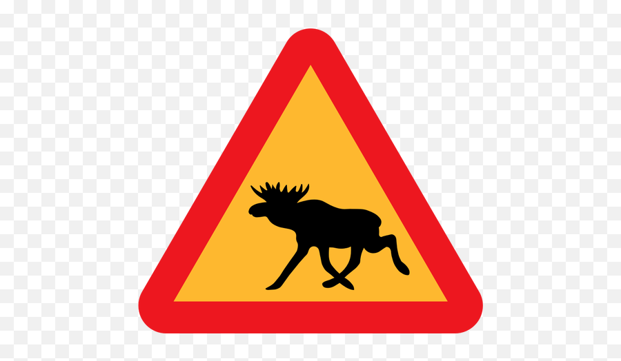 Road Traffic Sign Vector Graphics - Moose Sign Sweden Emoji,Double Exclamation Mark Emoji