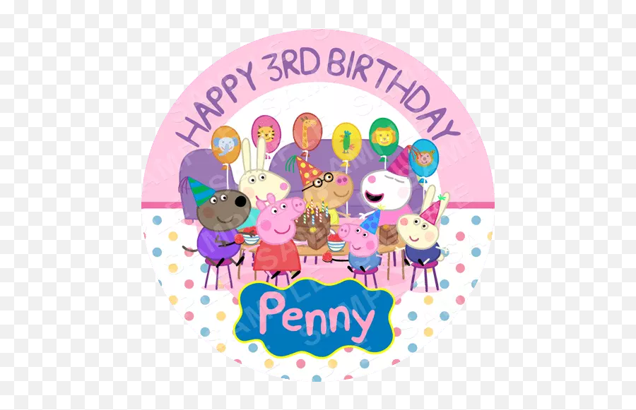 Peppa Pig - Peppa Pig Birthday Topper Emoji,Lady Pig Emoji
