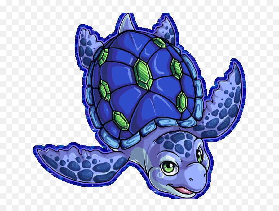 Turtle Glitter Gif Picgifscom - Tortue Gif Animé Emoji,Turtle Emoticons