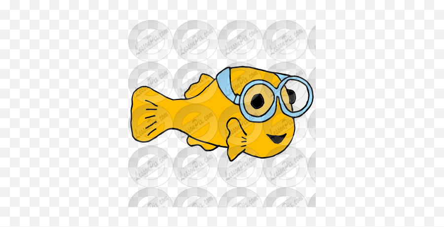 Fish Wearing Goggles Picture For Classroom Therapy Use - Clip Art Emoji,Fish Emoticon