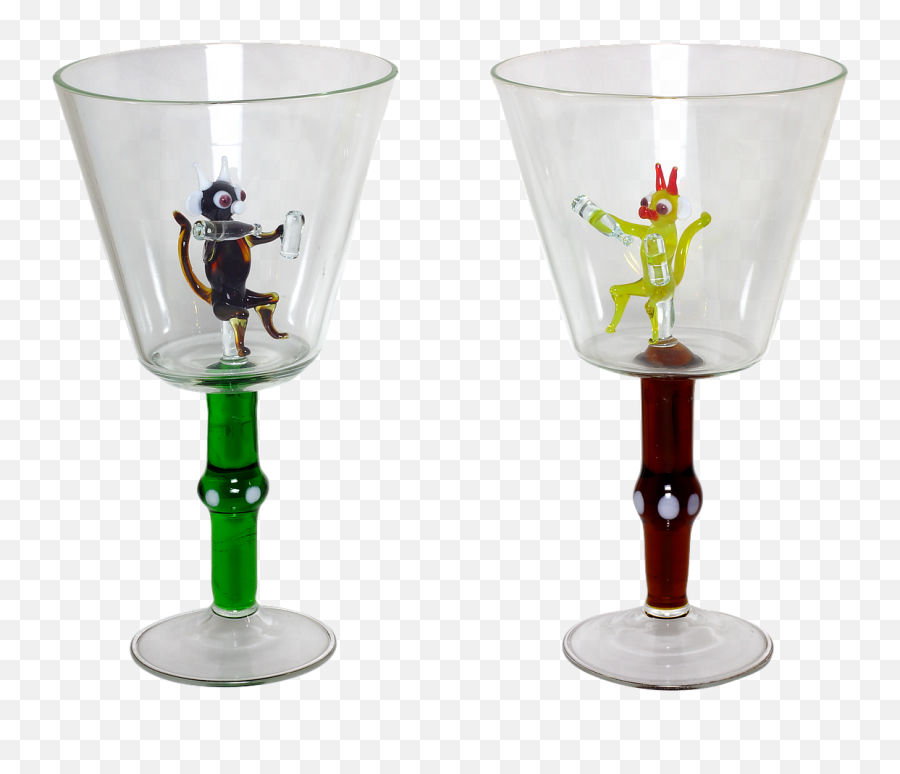 Wine Alcohol Devil Glass Art - Champagne Stemware Emoji,Champagne Bottle Emoji