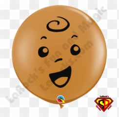 3 Ft Round Baby Face Mocha Balloons 2ct - On Emoji