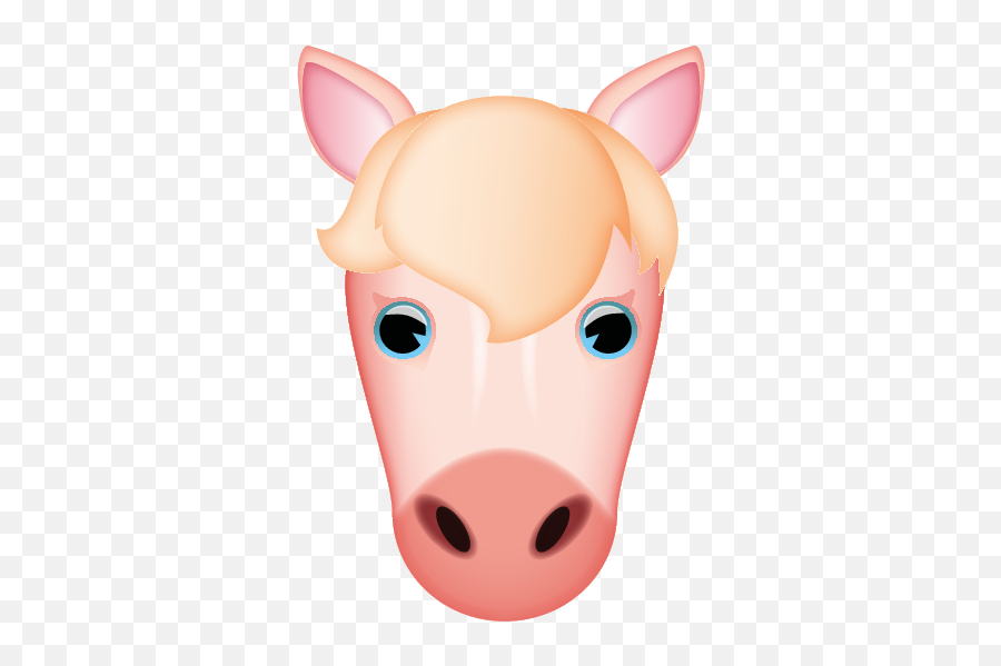 Yellow Horse Face Frontal - Domestic Pig Emoji,Horse Face Emoji