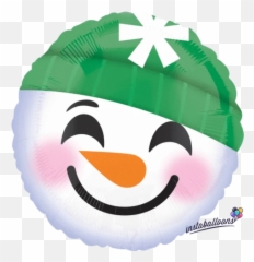 Santa Hat 18 Round Emoji Emoticon Balloon - Snowman Smiley Face