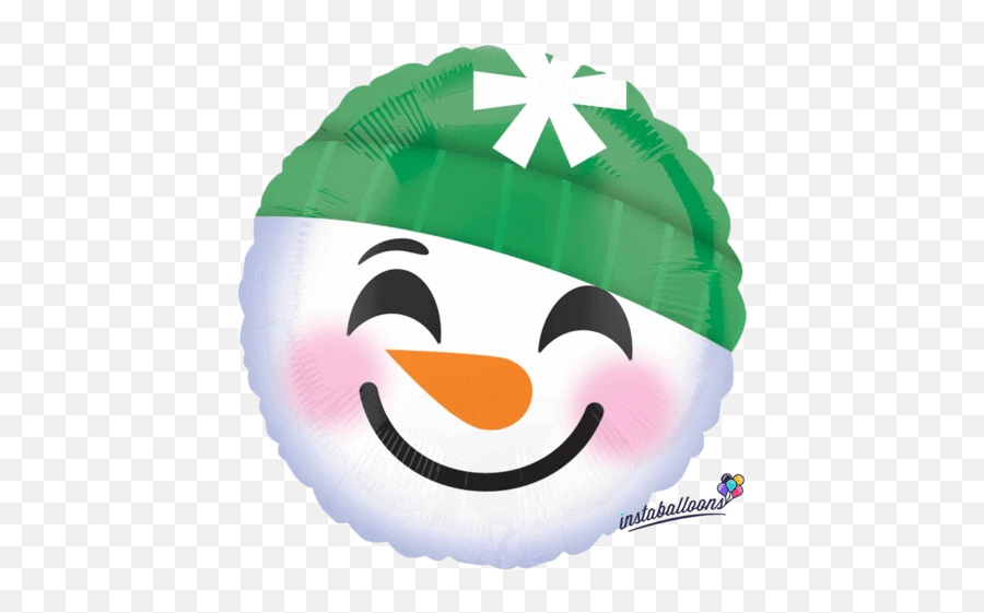 Santa Hat 18 Round Emoji Emoticon Balloon - Snowman Smiley Face,Grill Emoji