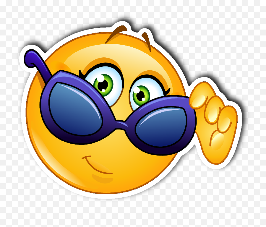 Pin - Sunglasses Smiley Emoji,Flipping The Bird Emoji