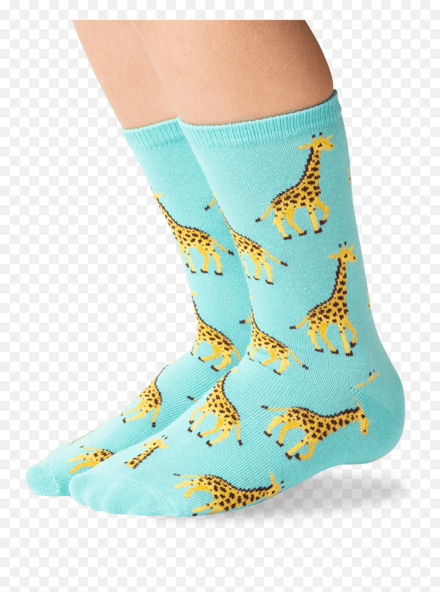 Kids Giraffe Crew Socks - Sock Emoji,Mint Green Heart Emoji