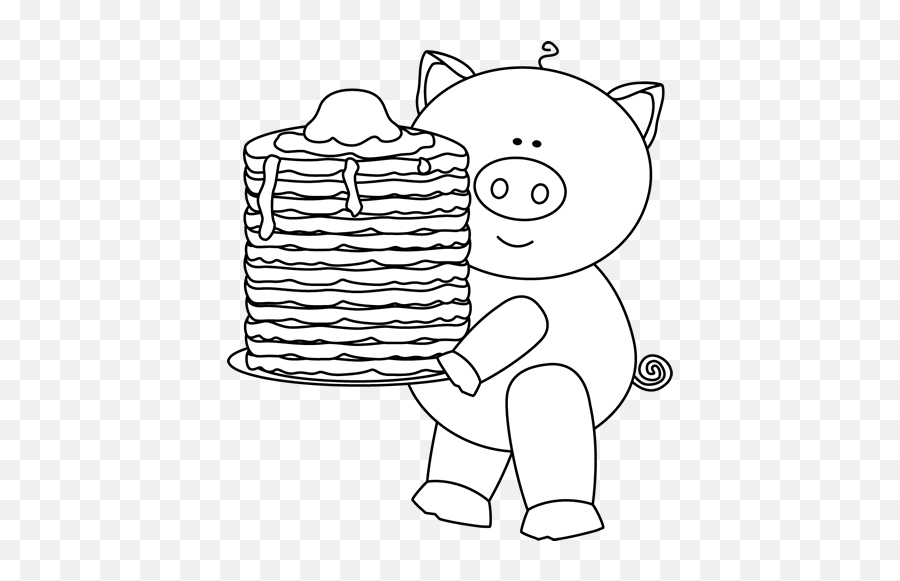 Black And White Pancake Clipart - Printable If You Give A Pig A Pancake Coloring Sheets Emoji,Crepe Emoji