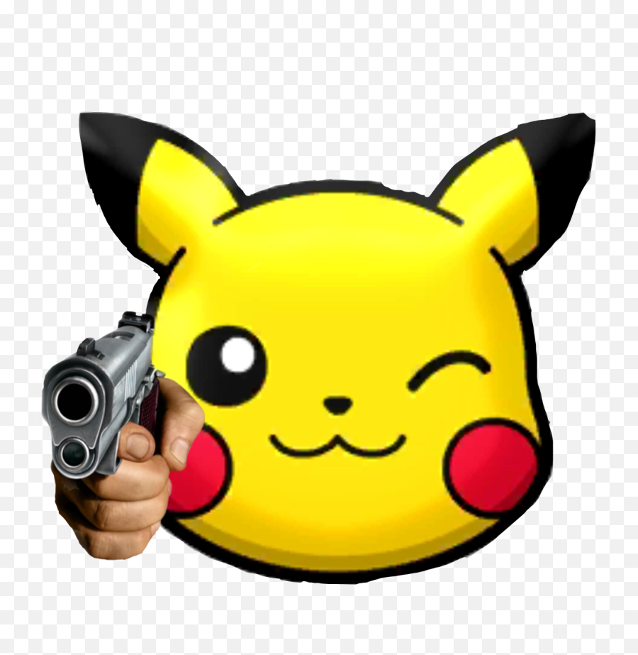 Pikapika Pikachu Ohgod Gun Sticker - Pointing Gun Meme Template Emoji,Pikachu Emoji