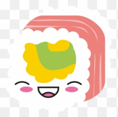 Laughing Kawaii Emoticon Sushi Icon - Cute Sushi Transparent Emoji,Sushi Emoji