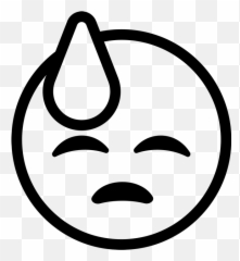Cold Sweat Emoji Stamp - Clip Art