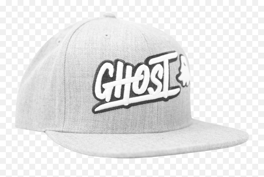 Ghost Logo Heather Gray Snapback - Baseball Cap Emoji,Emoji Snapback