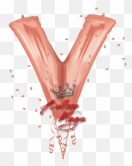 Rose Gold Letter V - Gold Emoji,Lacrosse Stick Emoji