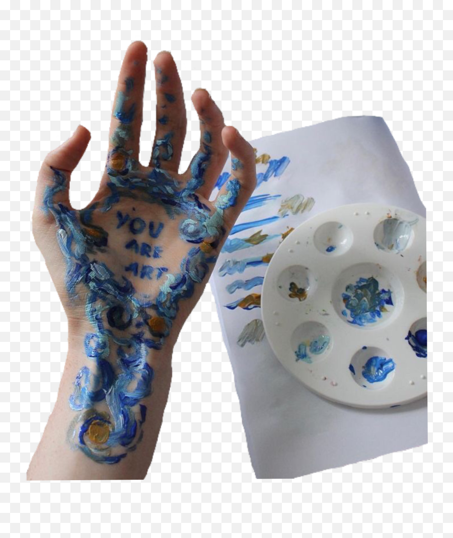 Painting Paint Painted Paintings Painter Paintbrush Pai - Artsy Blue Art Aesthetic Emoji,Emoji Paintings