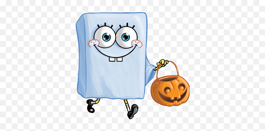 Spongebob Ghost Pumpkin Trickortreat Costume Nickelodeo - Spongebob In Ghost Costume Emoji,Ghost Emoji Pumpkin