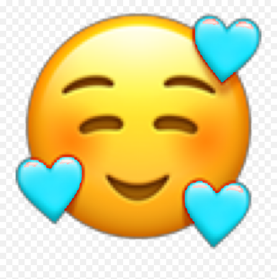 Emoji Blueheartface Heartface Freetoedit - Emoji Loving,New Heart Face Emoji