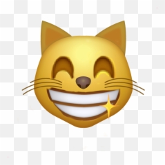 Emoji Happy Kitty Sticker - Transparent Smiling Cat