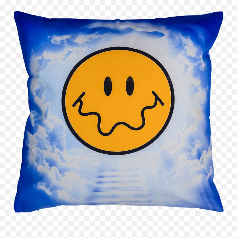 Double Sided Cloudy Surrealism Smiley Face Cushion Cover - Happy Emoji,Throw Up Emoticon