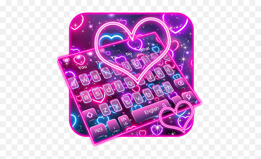 Neon Heart Keyboard Theme U2013 Apps On Google Play - Girly Emoji,Rainbow Love Emoji Keyboard