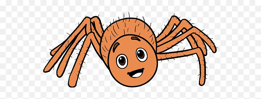 How To Draw A Cartoon Spider In A Few - Spider Black And White Cartoon Emoji,Spider Emoticons