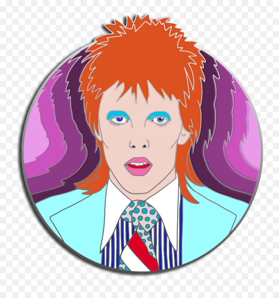 David Bowie Lapel Pins - Illustration Emoji,Bowie Emoji