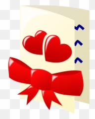 Two Hearts And A Bow Valentines Card - Transparent Valentine Card Clipart Emoji,Emoji Valentines Cards