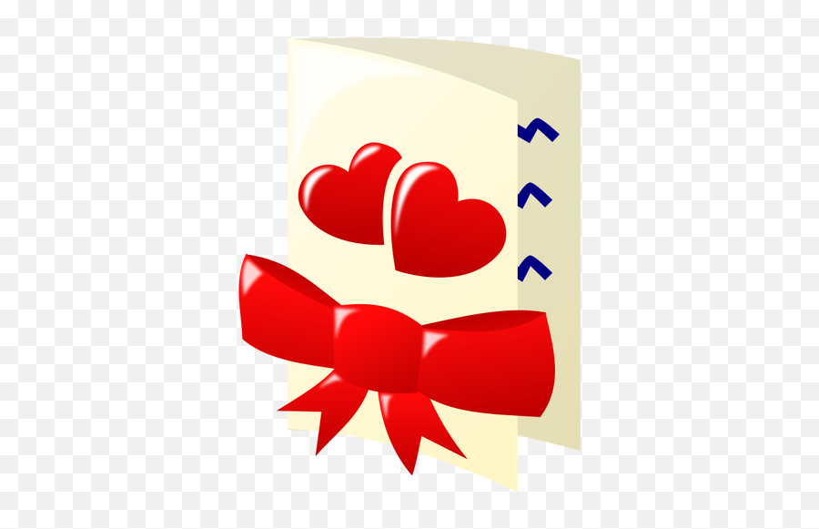 Two Hearts And A Bow Valentines Card - Transparent Valentine Card Clipart Emoji,Emoji Valentines Cards