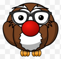 Vector Clip Art Of Big Brown Owl With - Cartoon Emoji