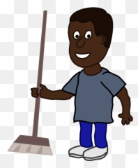 African Man With Broom - Black Guy Emoji