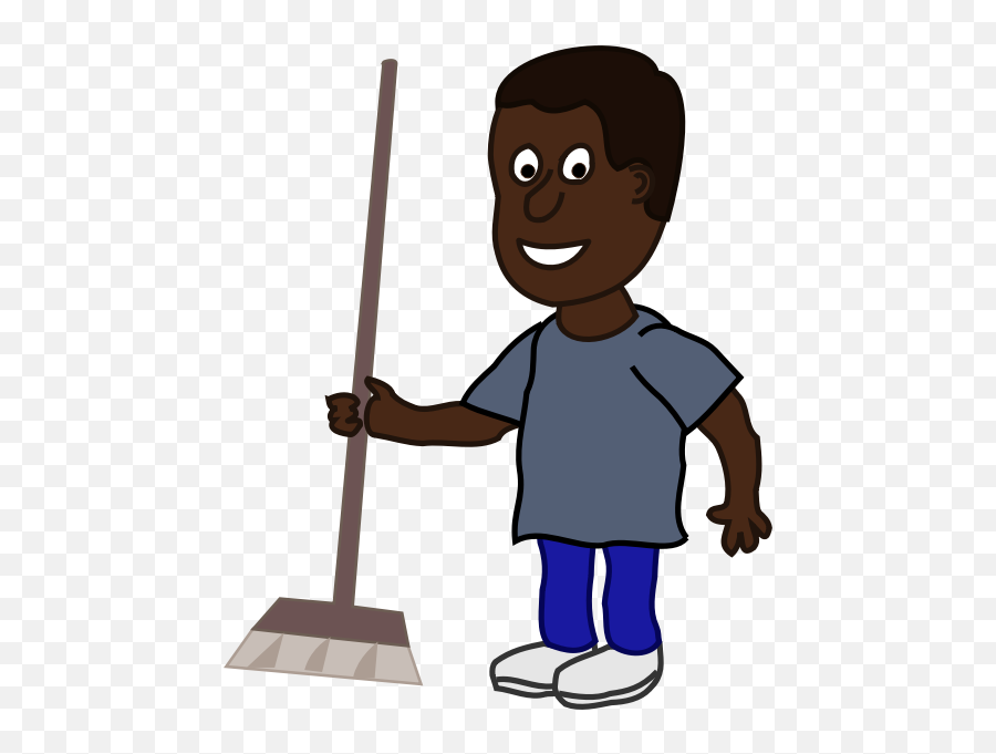 African Man With Broom - Black Guy With Broom Emoji,Funny Moving ...
