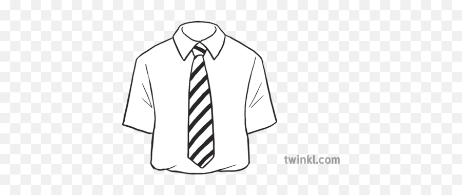School Uniform Shirt And Tie Emoji Twinkl Newsroom Ks2 Black - Uniform Black And White,Tie Emoji