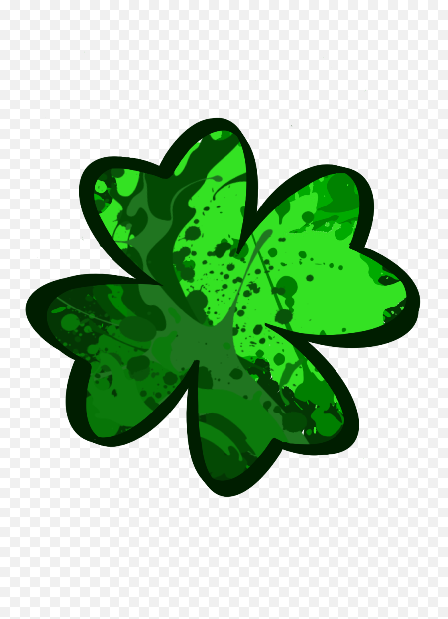 Stpatricksday Patricks Green Lucky - Ink Emoji,4 Leaf Clover Emoji